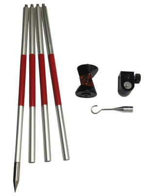 GRZ101 360 Degree Mini Prism Reflector with 4 Sections Poles